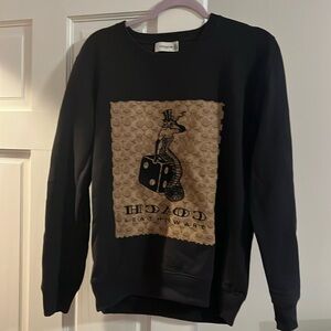 Coach Black and Tan Crew Neck Sweater
